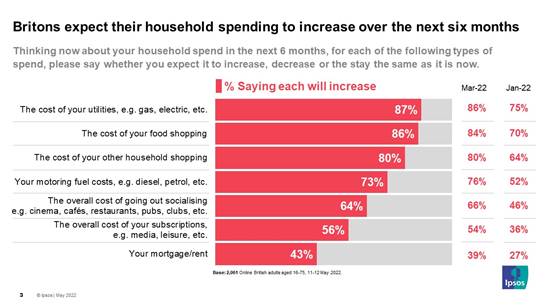 Britons expect their household spending to increase over the next six months - Ipsos